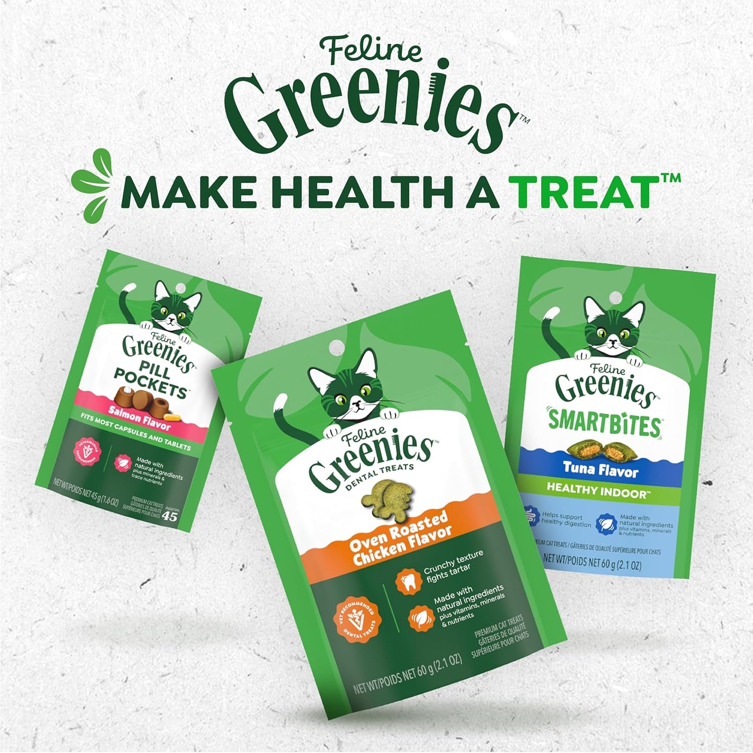 Greenies Feline SMARTBITES Healthy Skin and Fur, Chicken and Salmon Flavors, All Bag Sizes
